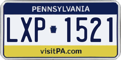 PA license plate LXP1521