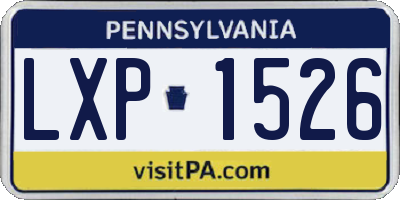 PA license plate LXP1526