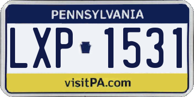 PA license plate LXP1531