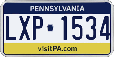 PA license plate LXP1534