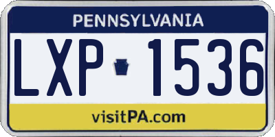 PA license plate LXP1536