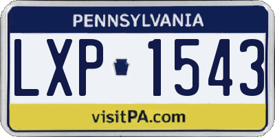 PA license plate LXP1543
