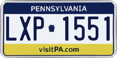 PA license plate LXP1551