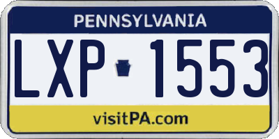 PA license plate LXP1553
