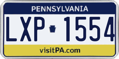 PA license plate LXP1554