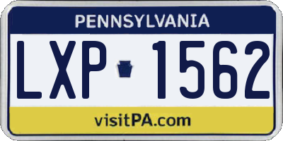 PA license plate LXP1562