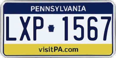 PA license plate LXP1567
