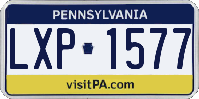 PA license plate LXP1577