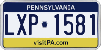 PA license plate LXP1581