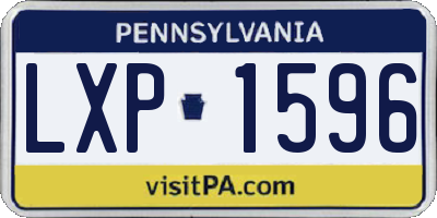 PA license plate LXP1596