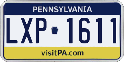 PA license plate LXP1611