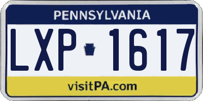 PA license plate LXP1617