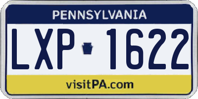 PA license plate LXP1622