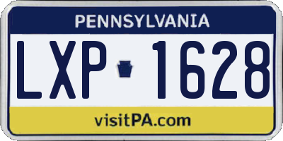 PA license plate LXP1628