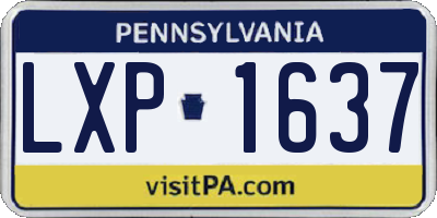 PA license plate LXP1637