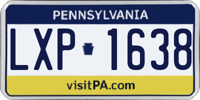PA license plate LXP1638