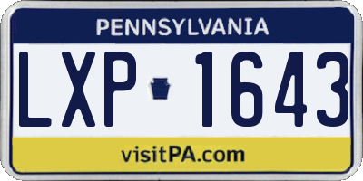 PA license plate LXP1643