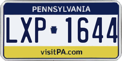 PA license plate LXP1644