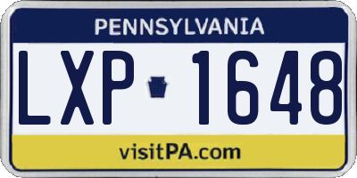 PA license plate LXP1648
