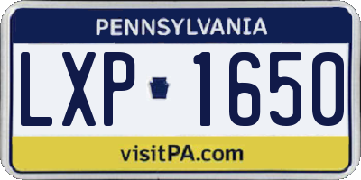 PA license plate LXP1650