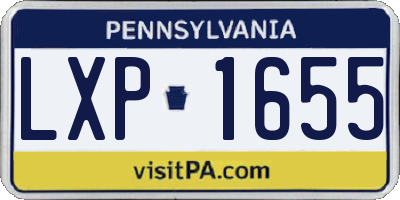 PA license plate LXP1655