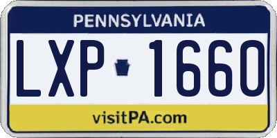 PA license plate LXP1660