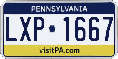 PA license plate LXP1667
