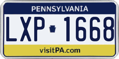 PA license plate LXP1668