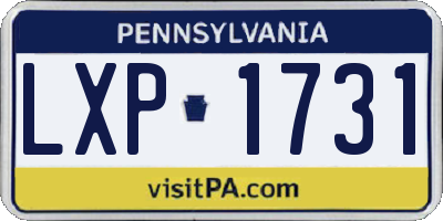 PA license plate LXP1731