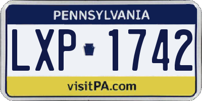 PA license plate LXP1742
