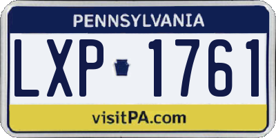 PA license plate LXP1761