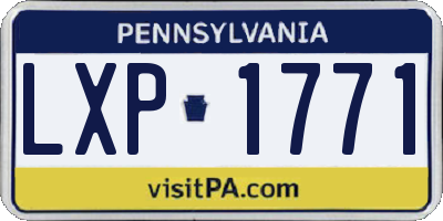 PA license plate LXP1771
