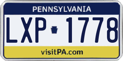 PA license plate LXP1778