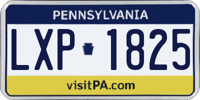 PA license plate LXP1825