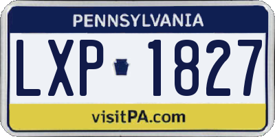 PA license plate LXP1827