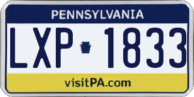 PA license plate LXP1833