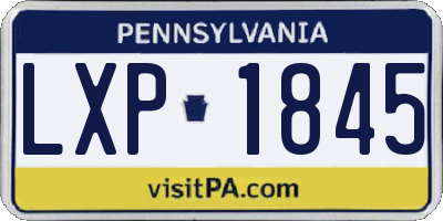 PA license plate LXP1845