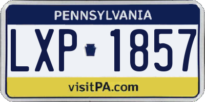 PA license plate LXP1857