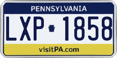 PA license plate LXP1858