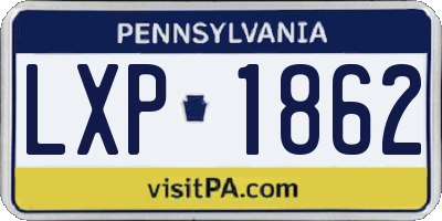 PA license plate LXP1862