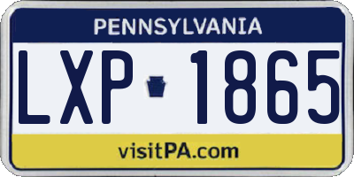 PA license plate LXP1865