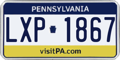 PA license plate LXP1867