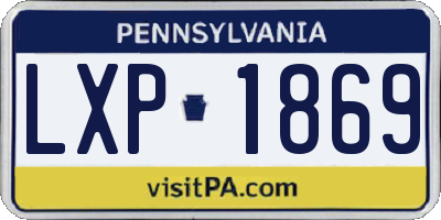 PA license plate LXP1869