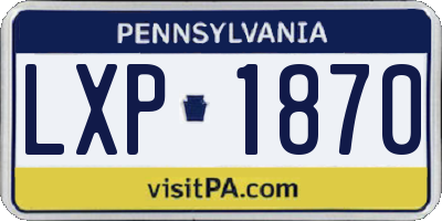 PA license plate LXP1870