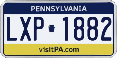PA license plate LXP1882