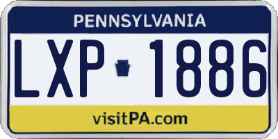 PA license plate LXP1886