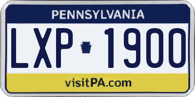 PA license plate LXP1900