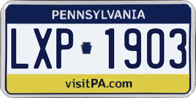 PA license plate LXP1903
