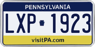 PA license plate LXP1923