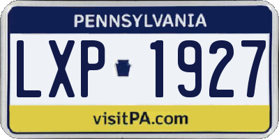 PA license plate LXP1927